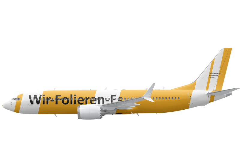 Flugzeug Folierung und Flugzeug Beschriftung KFZ Stuttgart Esslingen Ludwigsburg